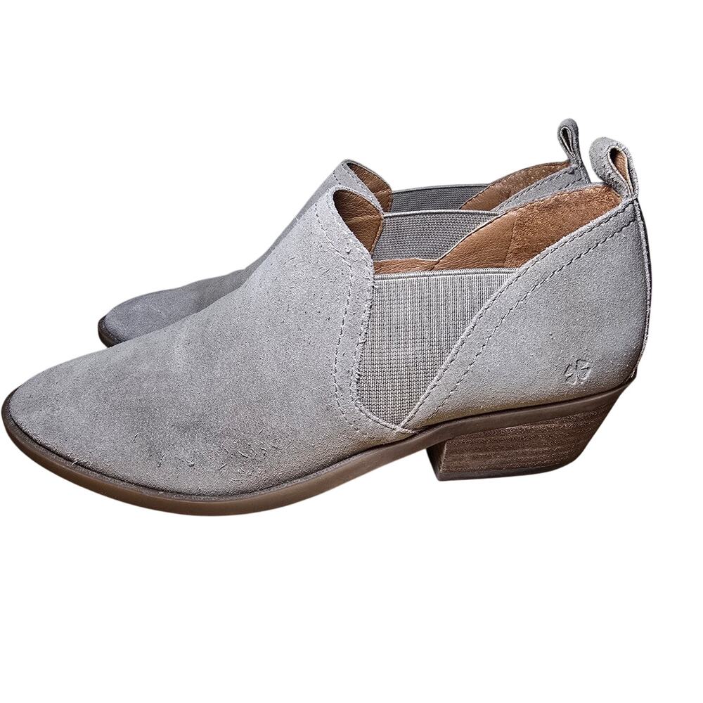 Lucky Brand Women's Fashion Fallon Boot Stonerock Oiled Suede Block Heel Size 8 - Picture 3 of 7